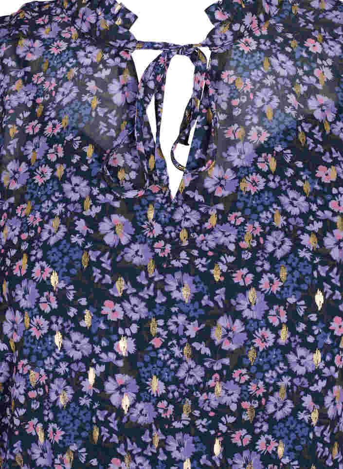 Tuniek met bloemenprint en lurex, Purple Ditzy Flower, Packshot image number 2