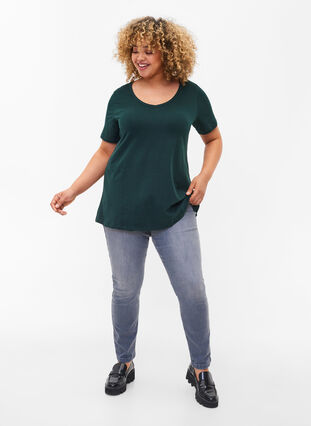 T-shirt en coton uni basique, Scarab, Model image number 2