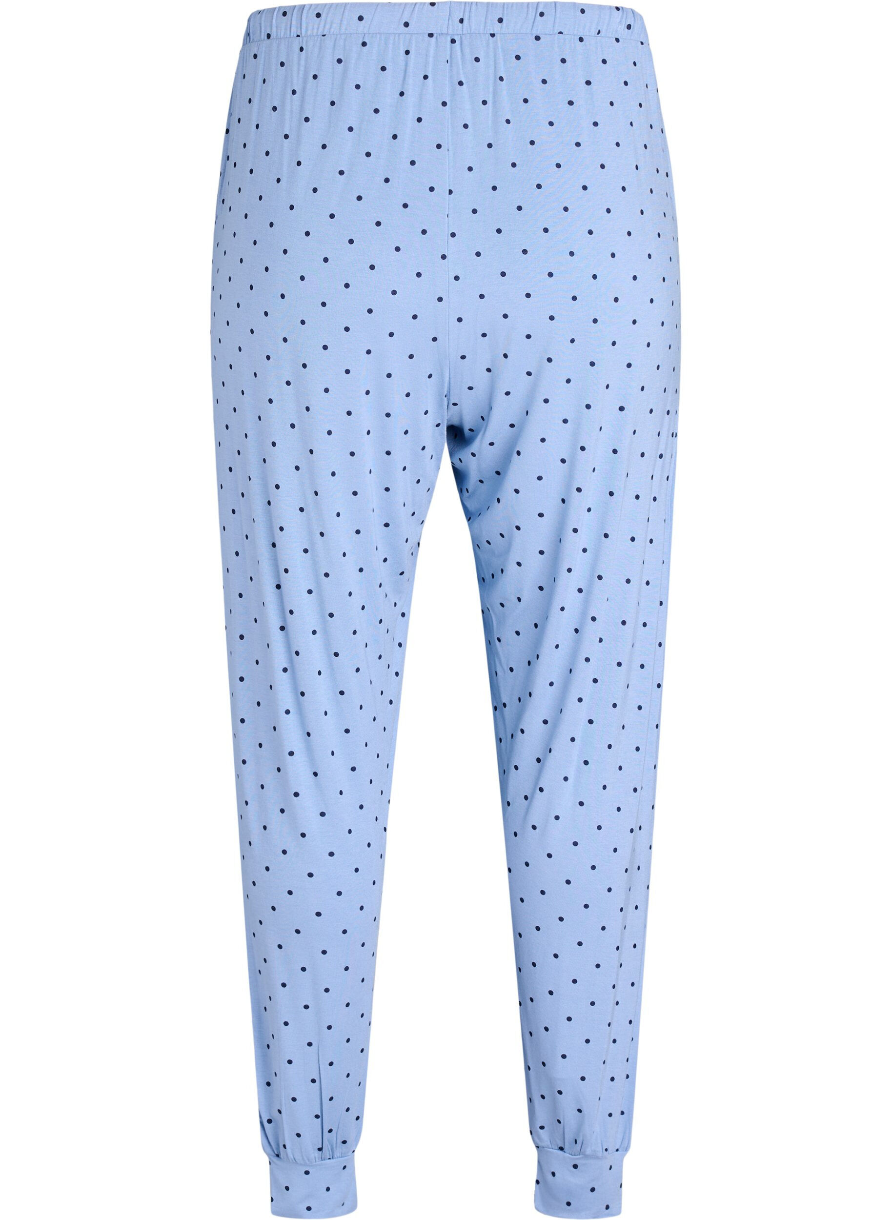ZizziNachtbroek van modal met hoge taille, Blauw, Packshot image number 1
