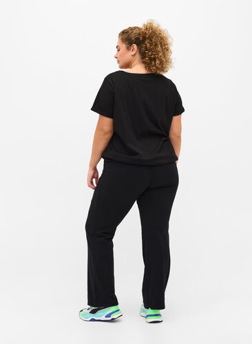 Pantalon de sport en coton, Black, Model image number 1