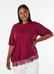 T-shirt met asymmetrische kanten zoom, Rood, Model image number 0
