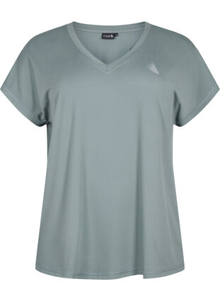T-shirt de sport ample avec col en V, Balsam Green, Packshot image number 0