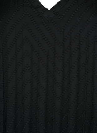 Robe plissée à manches courtes, Black, Packshot image number 2
