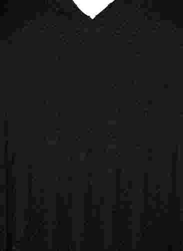 Jurk met korte mouwen en structuur, Black, Packshot image number 2