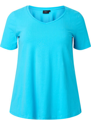 T-shirt en coton uni basique, Blue Atoll, Packshot image number 0
