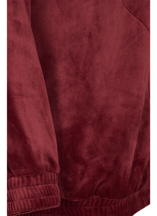 Cardigan en velours avec fermeture éclair et capuche, Cabernet, Packshot image number 3