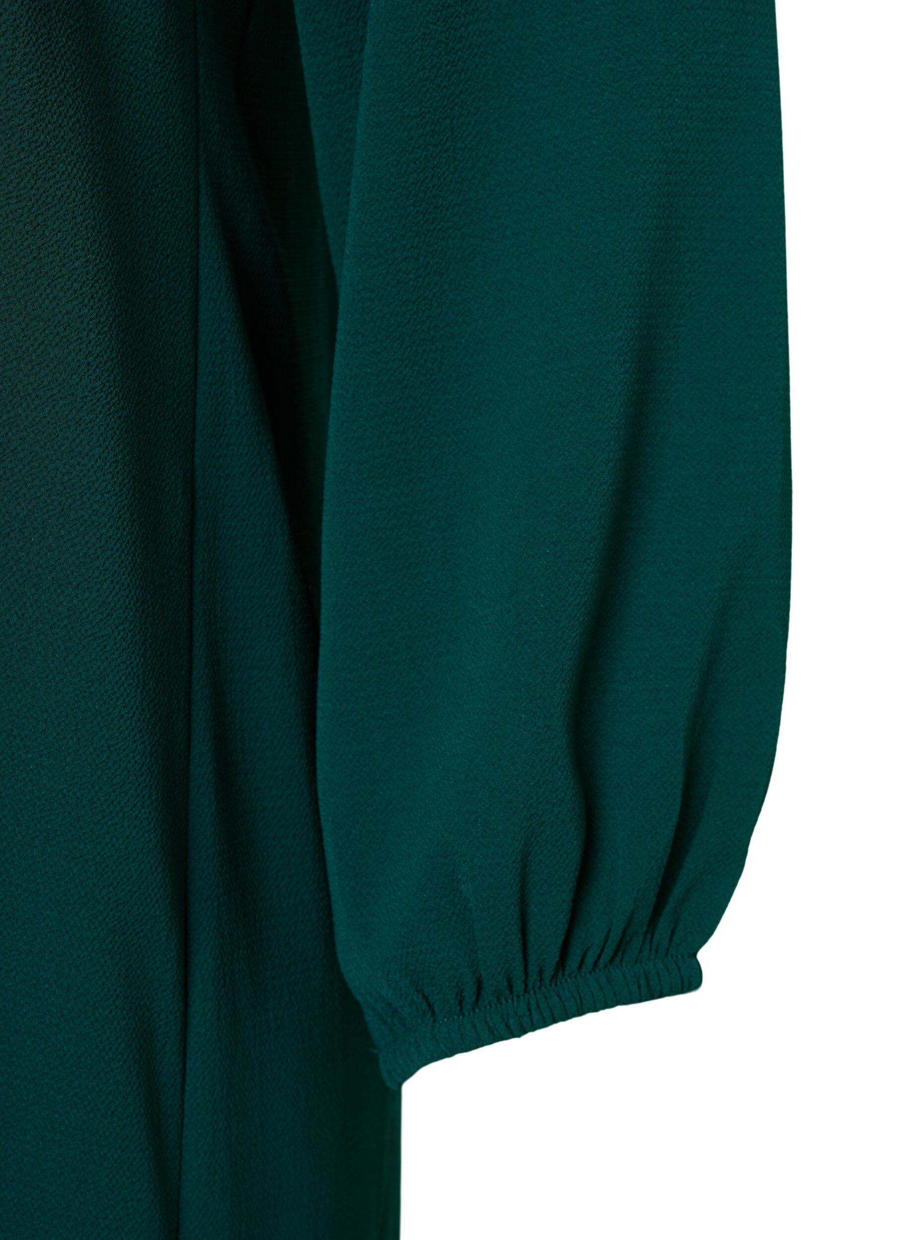 Zizzi Robe &agrave; manches longues et encolure en V., Scarab, Packshot image number 3