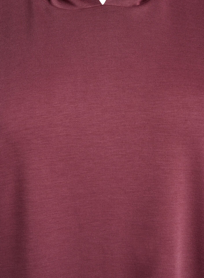 Robe sweat à manches courtes en mélange de modal, Marron, Packshot image number 2