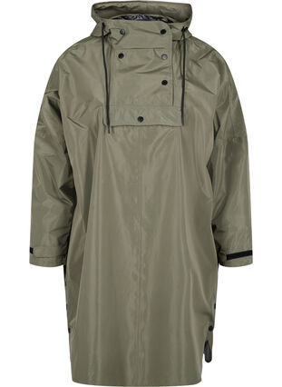 Poncho de pluie avec capuche et poche frontale, Castor Gray, Packshot image number 0