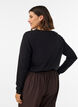 Basic T-shirt met lange mouwen en ronde hals, Zwart, Model image number 2