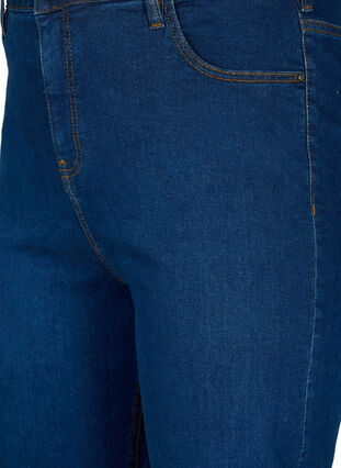 Megan jeans met normale pasvorm en extra hoge taille, Dark blue, Packshot image number 2