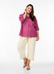 Katoenen blouse met een V-hals, Rood, Model image number 1