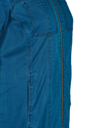 Robe en jean avec fermeture éclair et col, Dark blue denim, Packshot image number 3