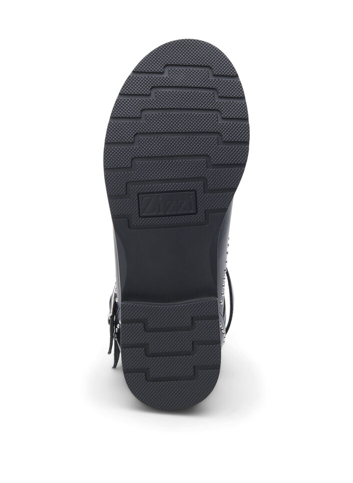 Wide fit - Enkellaarsjes met studs, Black, Packshot image number 5