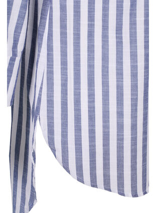 Chemise longue à rayures en coton, Blue Y/D, Packshot image number 3