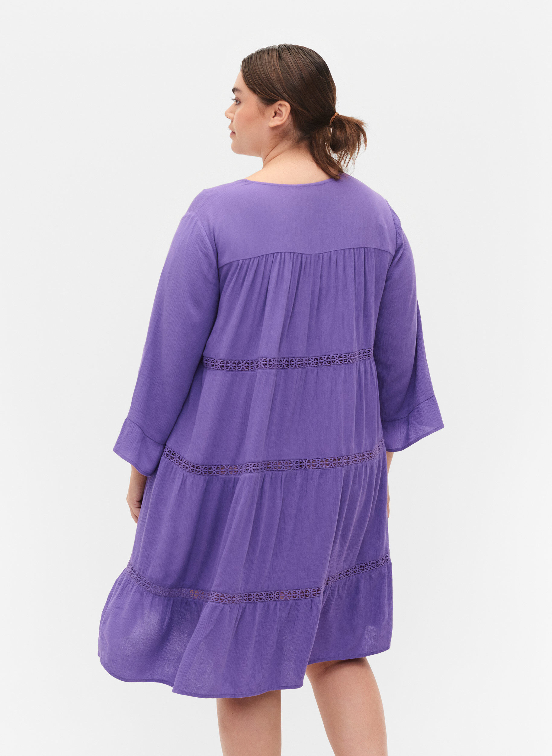 Zizzi Robe de plage en viscose, Royal Lilac, Model image number 1