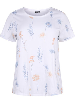 T-shirt en coton biologique avec imprimé floral, Bright W. AOP Flower, Packshot image number 0