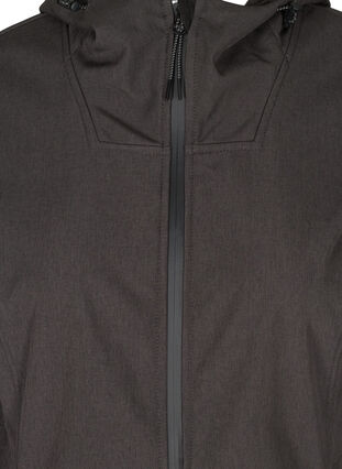 Veste softshell à capuche et taille ajustable, Dark Grey Melange, Packshot image number 2