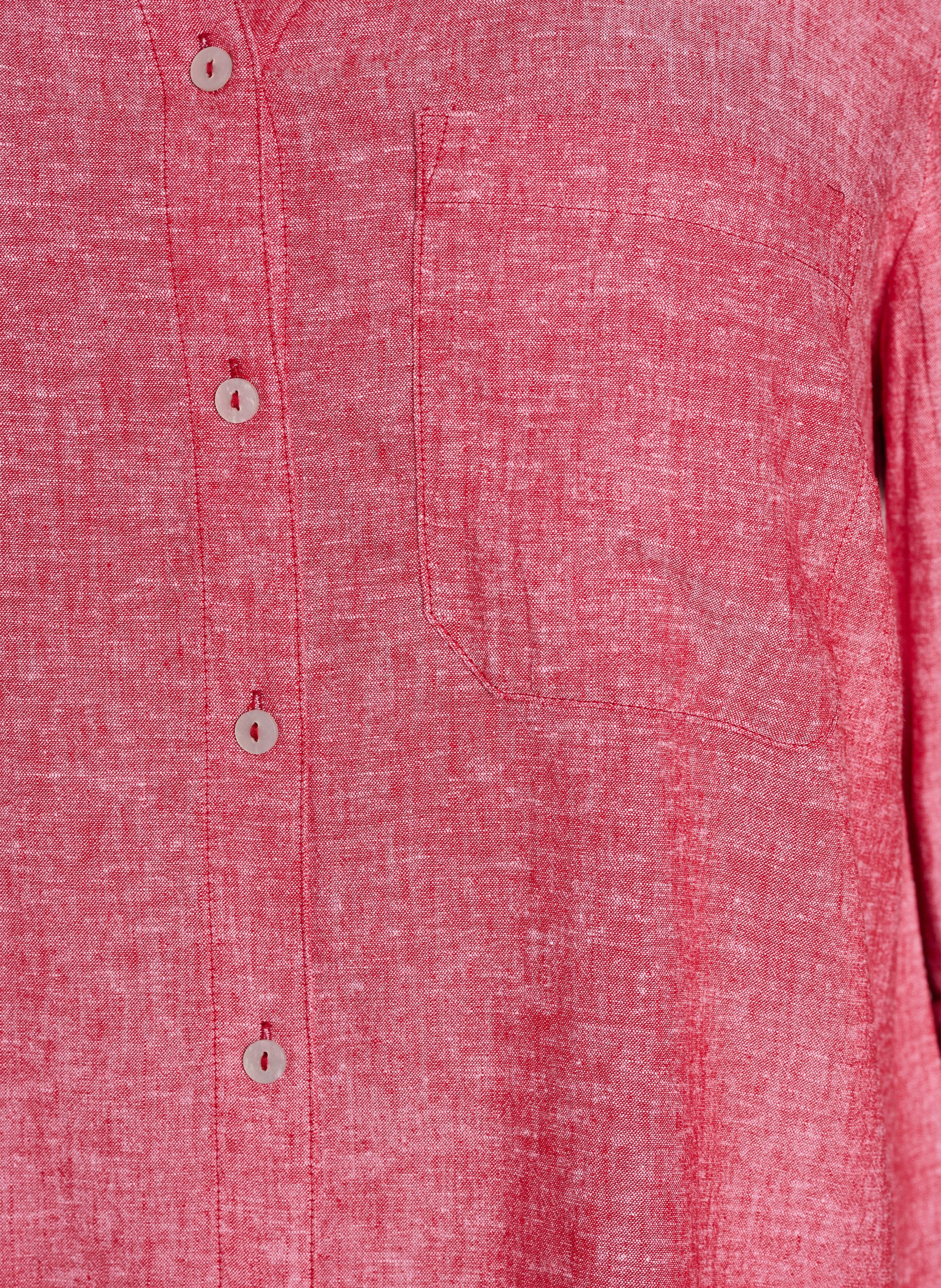 Zizzi Chemise en lin et viscose avec manches 3/4, Rouge, Packshot image number 2