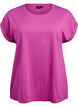 T-shirt met korte mouwen van katoenmix, Paars, Packshot image number 0