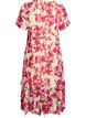 Robe florale en mousseline avec volants et col en V, Rose, Packshot image number 1
