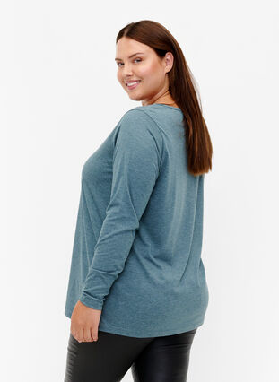 Gemêleerde blouse met lange mouwen, Scarab Mel. , Model image number 1