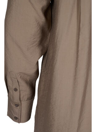 Chemise longue en viscose avec poches et fente, Brindle, Packshot image number 3