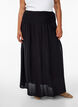 FLASH - Maxi rok in viscose met smokwerk, Zwart, Model image number 3