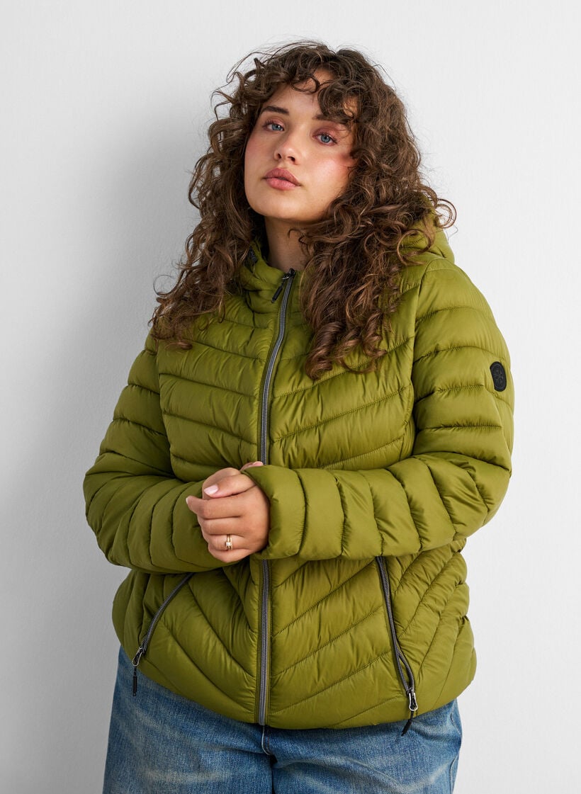 Veste l&eacute;g&egrave;re &agrave; capuche, Vert, Model image number 0