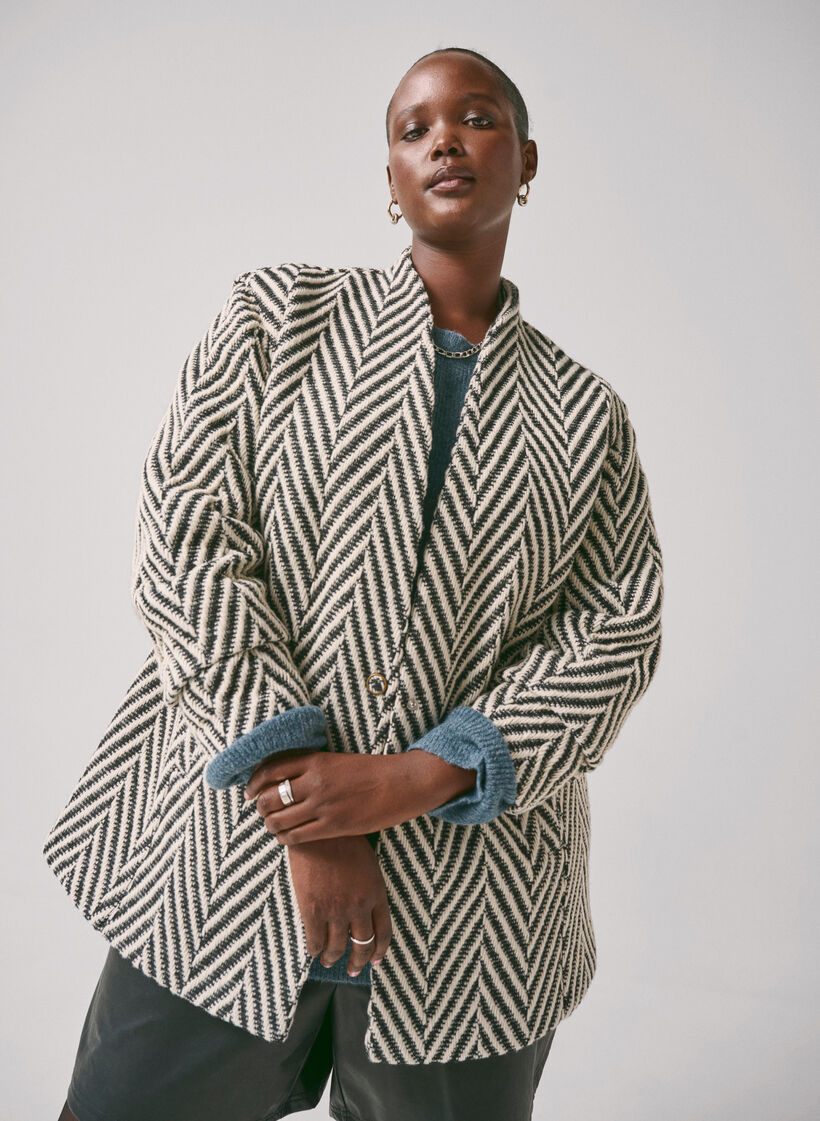 Veste à motifs, Black w. White, Image image number 0