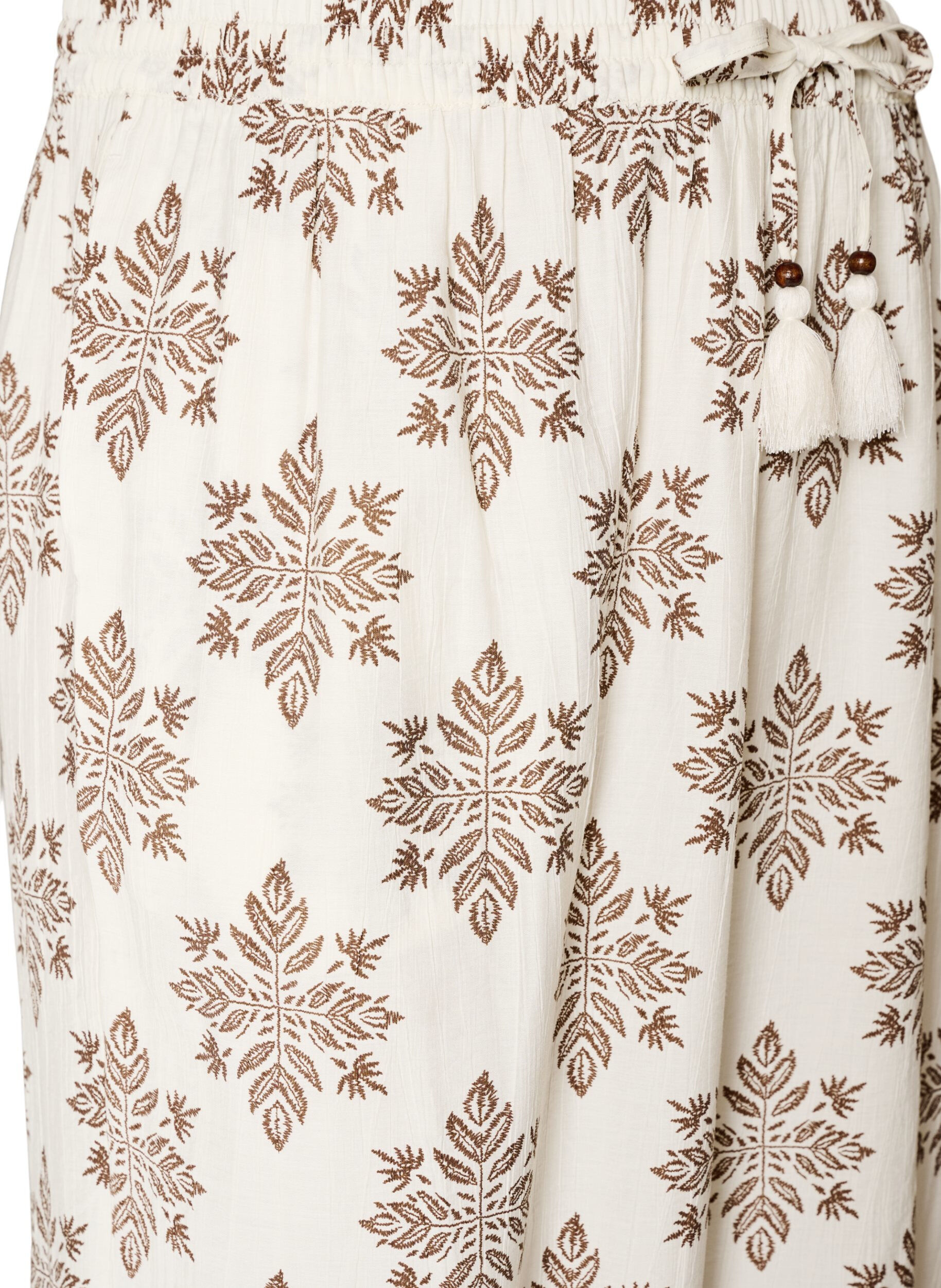 ZizziGepatroonde ballonbroek met hoge taille, Vanille, Packshot image number 2
