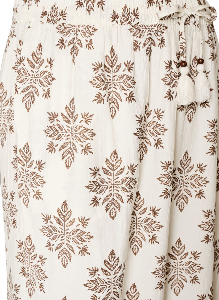 Gepatroonde ballonbroek met hoge taille, Vanille, Packshot image number 2
