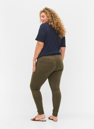 Super slim Amy jeans met hoge taille, Forest Ngt, Model image number 1