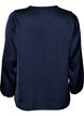 Blouse en satin avec appliqu&eacute; en dentelle et perles, Bleu, Packshot image number 1