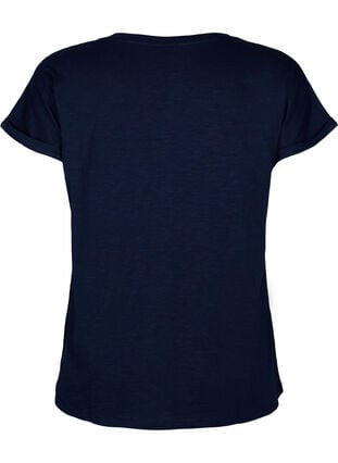 T-shirt imprimé en coton biologique, N.Sky w. White Print, Packshot image number 1