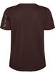 T-shirt en coton avec appliqu&eacute;s en dentelle, Marron, Packshot image number 1