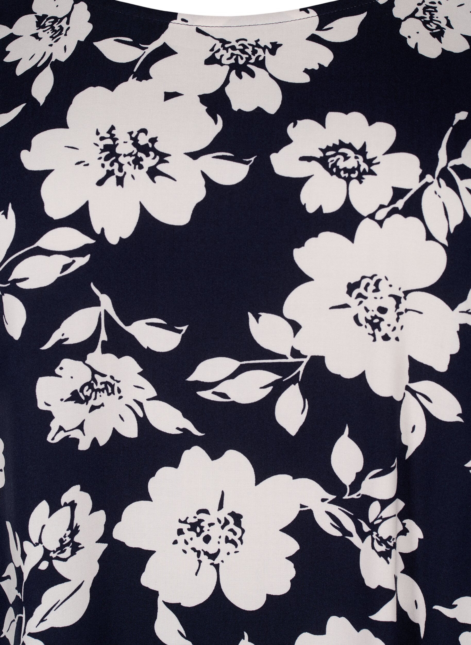 ZizziFLASH - Viscose blouse met korte mouwen en print, Blauw, Packshot image number 2