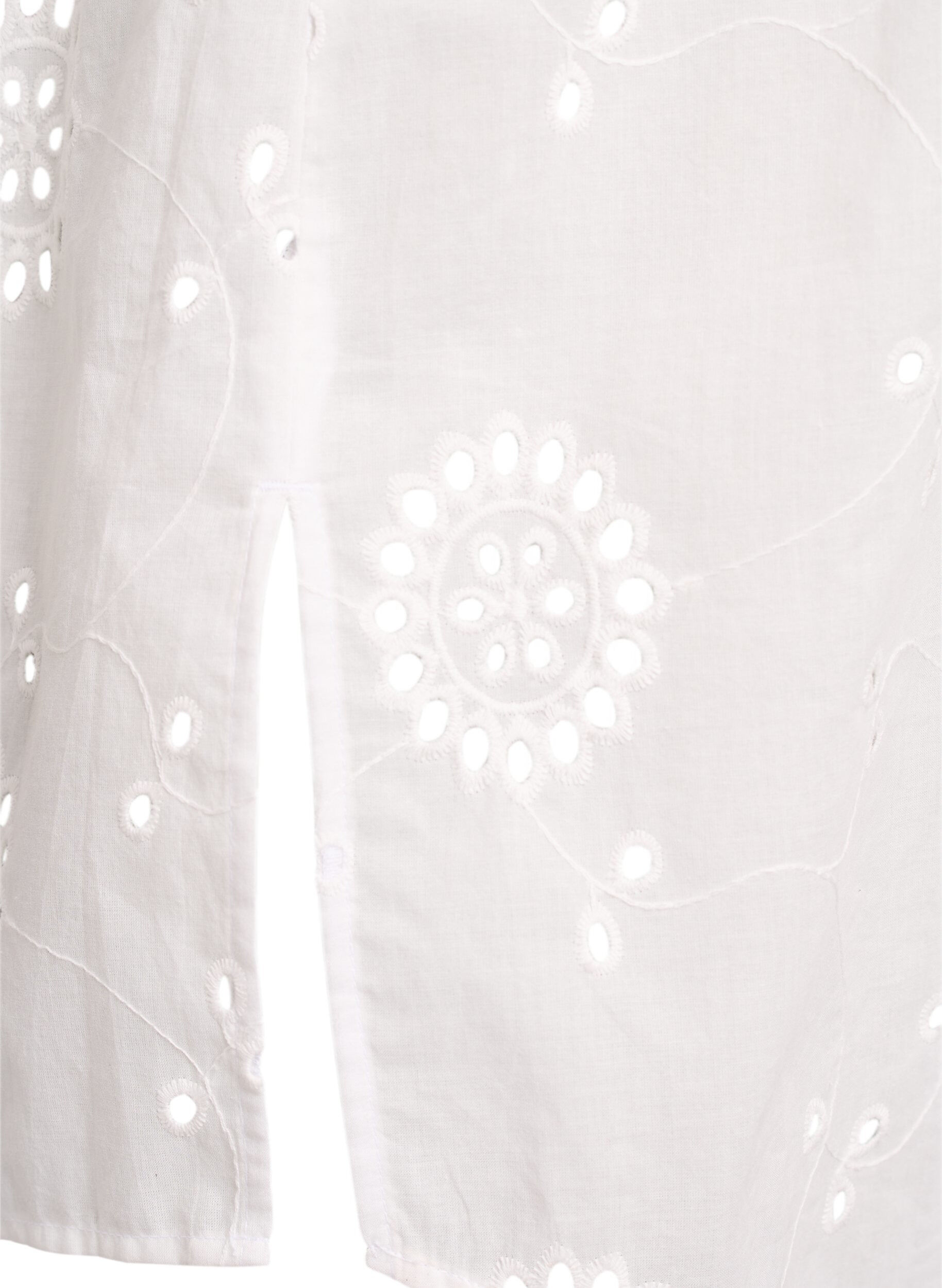 ZizziKatoenen tuniek met broderie anglaise, Wit, Packshot image number 3