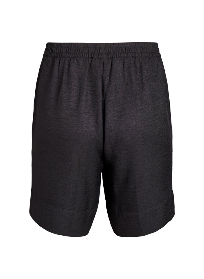 Korte broek met zakken en hoge taille, Zwart, Packshot image number 1