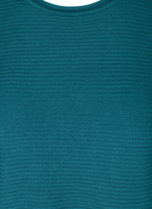 Gebreide geribbelde sweater met ronde hals , Blue Coral, Packshot image number 2