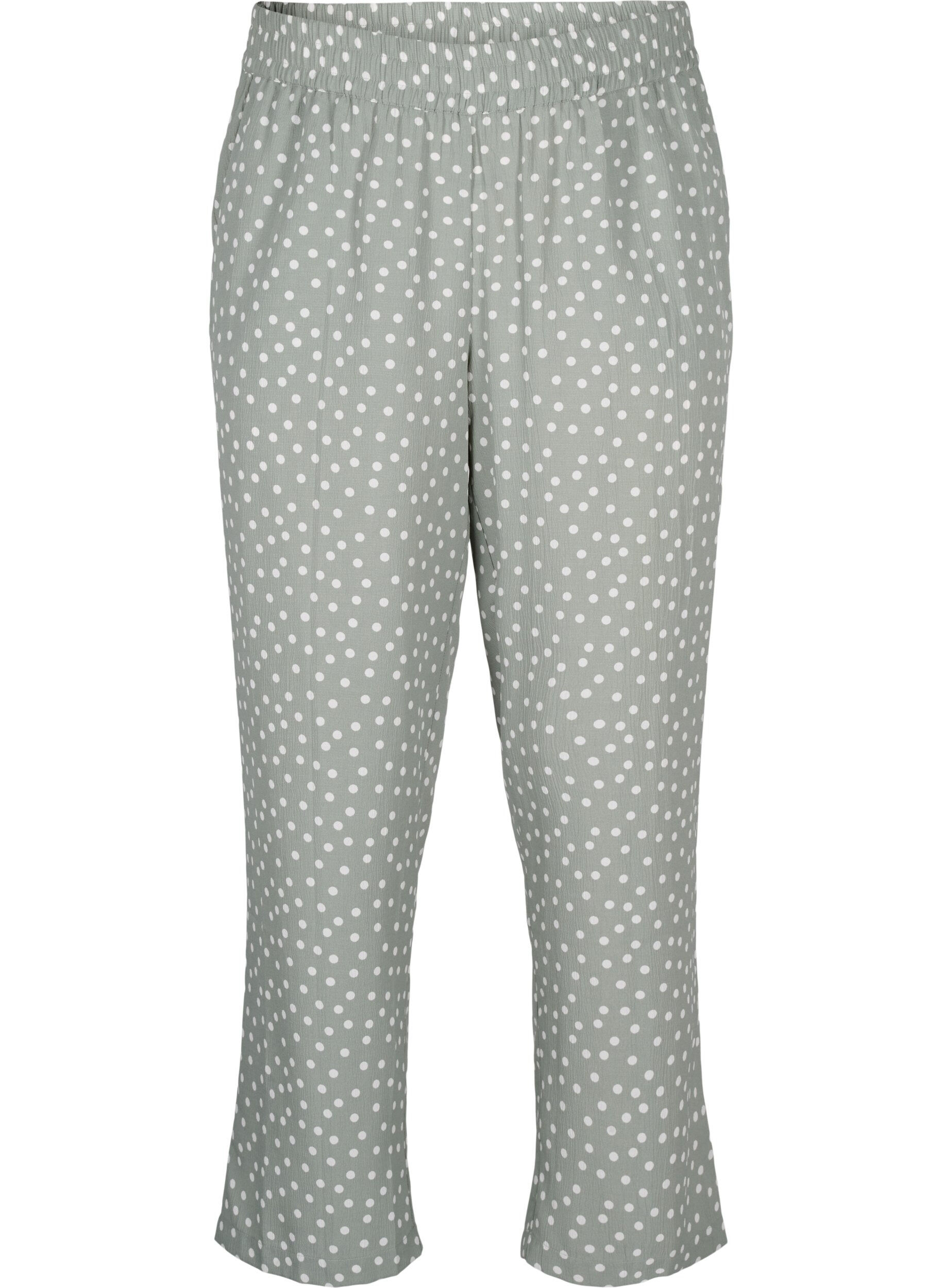 ZizziFLASH - Broek met print en zakken, Iceberg Green Dot, Packshot image number 0