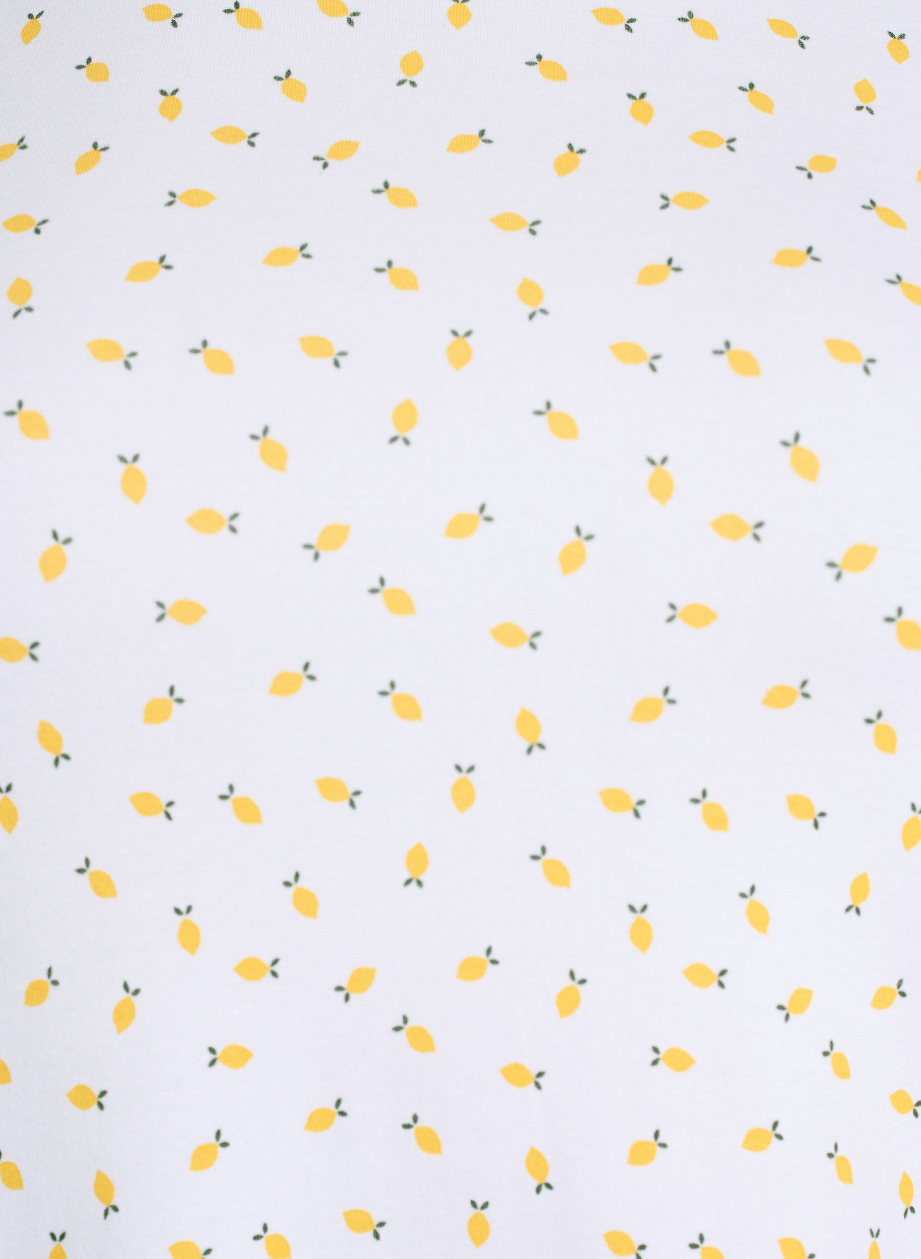 Zizzi T-shirt en coton avec imprim&eacute; int&eacute;gral, Blanc, Packshot image number 2