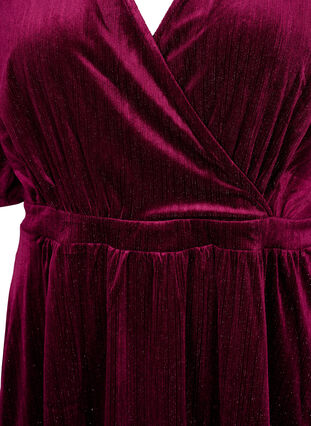 Robe en velours avec encolure en V et paillettes, Winetasting, Packshot image number 2