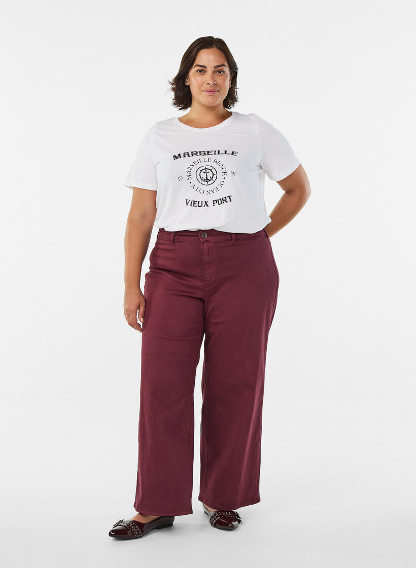 T-shirt met print, Wit, Model image number 1