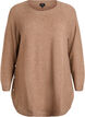 Blouse longue en maille avec boutons boule, Marron, Packshot image number 0