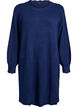 Robe courte en maille avec ourlet ondul&eacute; et fentes, Bleu, Packshot image number 0