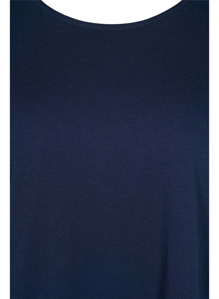 T-shirt en m&eacute;lange coton, Navy Blazer, Packshot image number 2