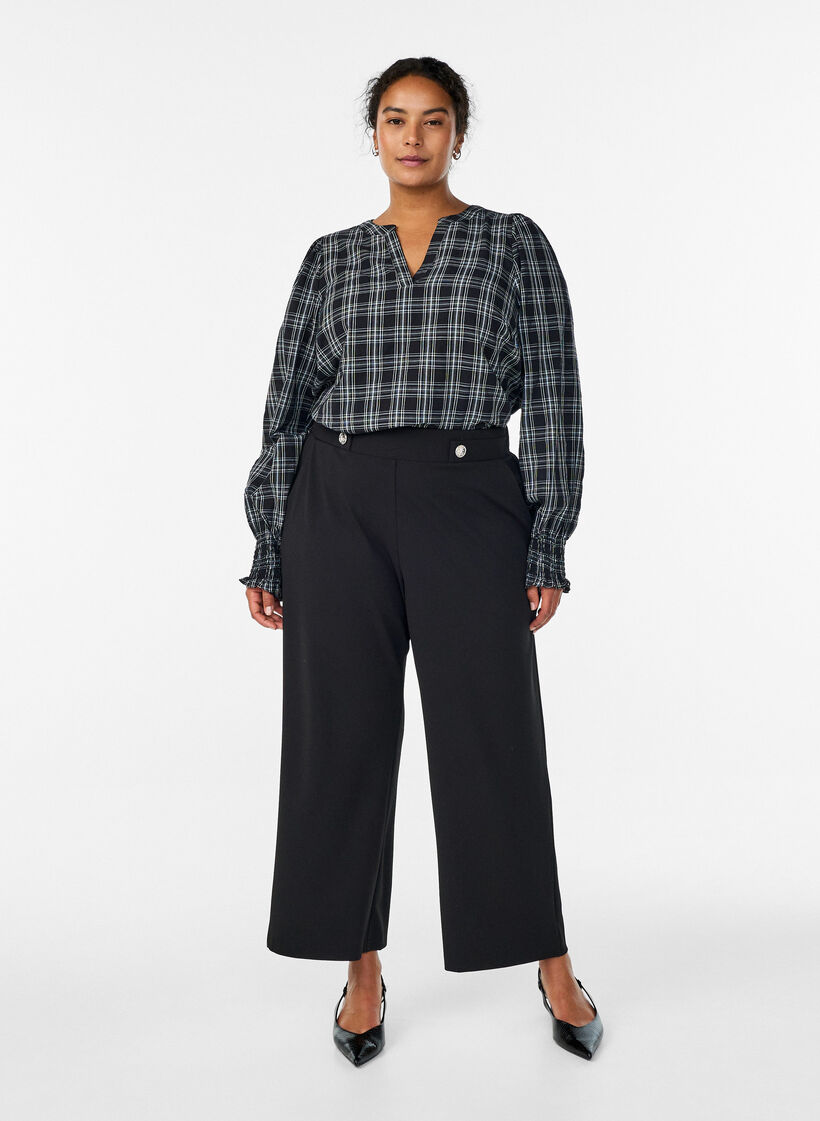 Losse broek met zakken, Zwart, Model image number 0