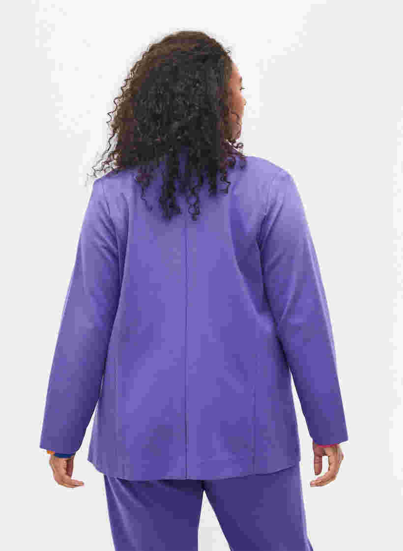 Basic blazer met knoop en sierzakken, Ultra Violet, Model image number 1