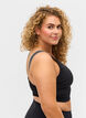 Bikini top met gestreepte schouderbandjes, Black, Model image number 2